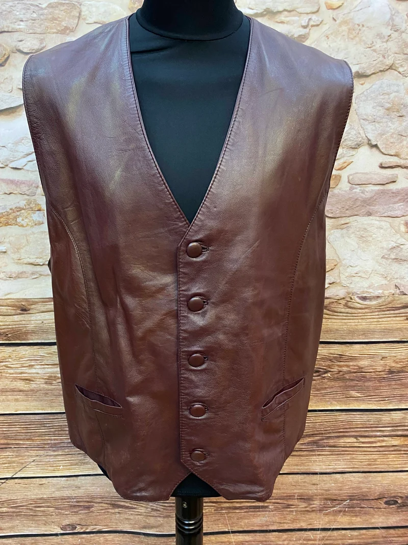 Vintage Herren Weste aus Lammleder Gr. XL