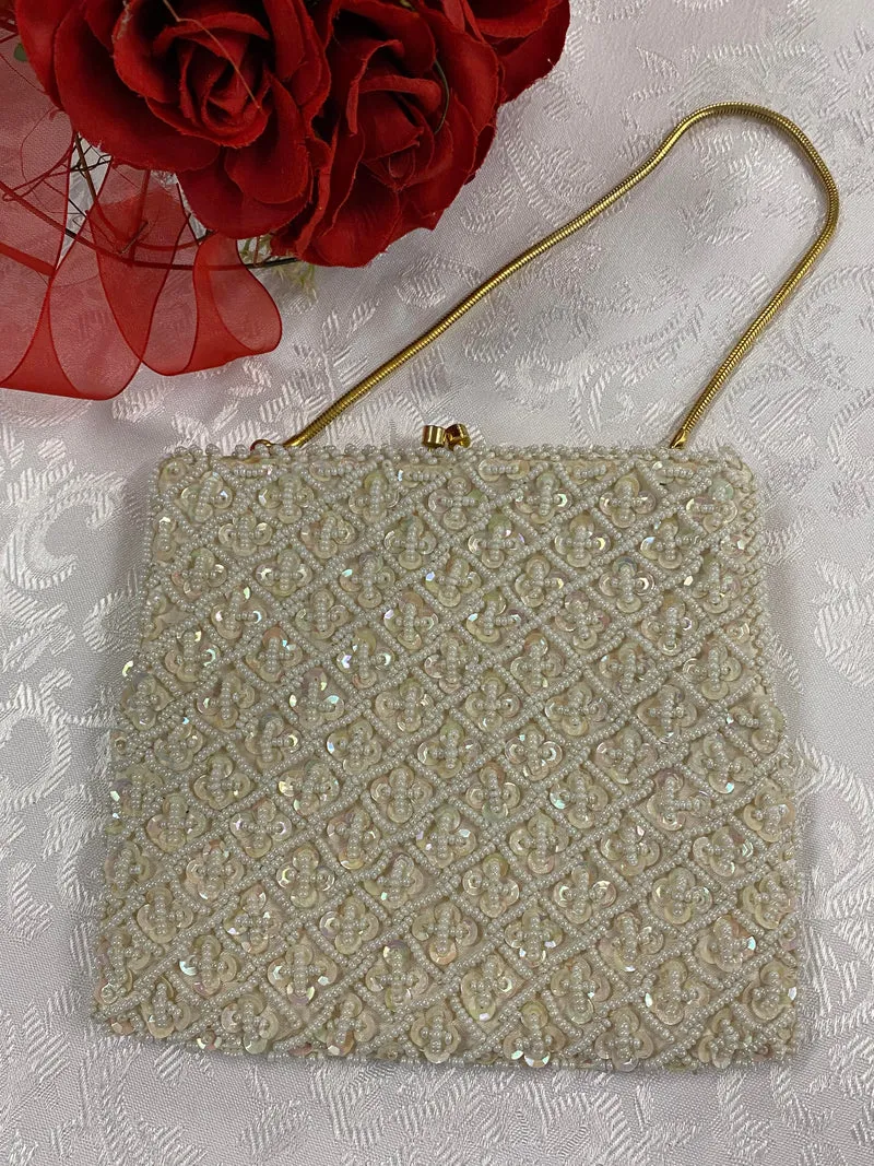 Vintage Abendtasche Perlen und Pailletten