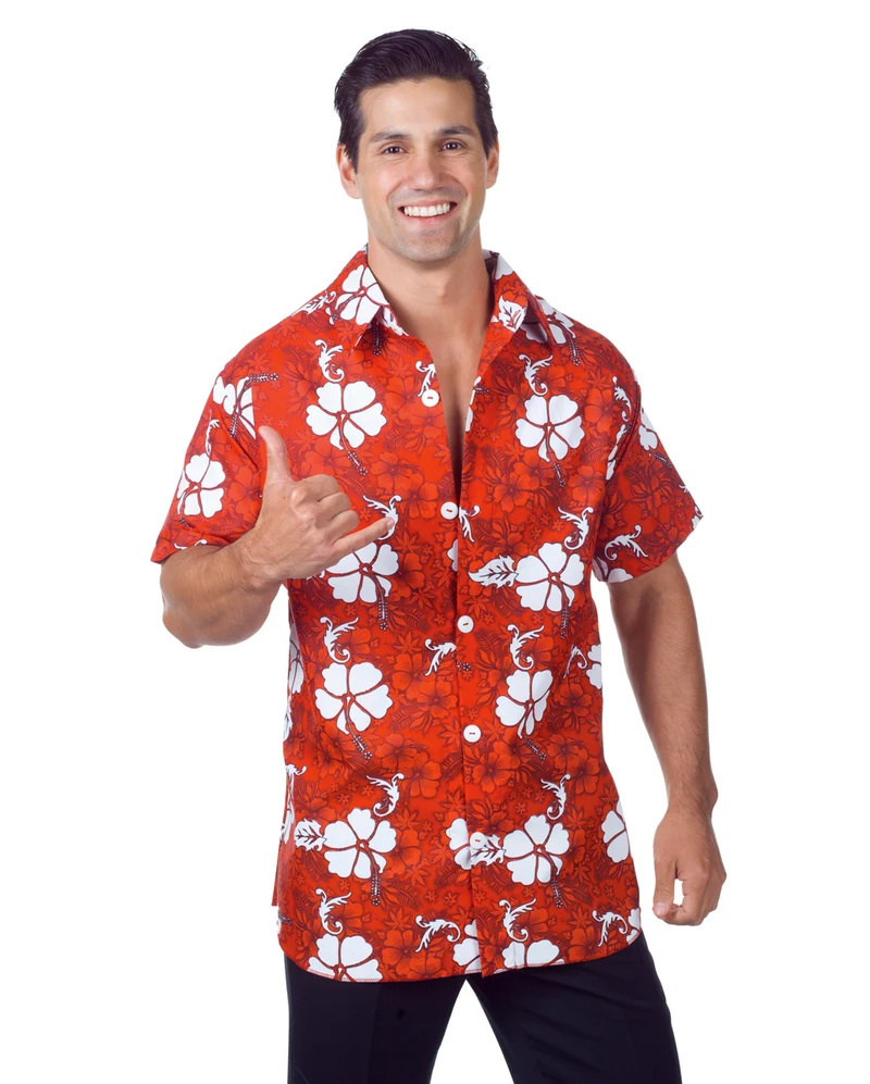Hawaii Hemd Rot Plus Size