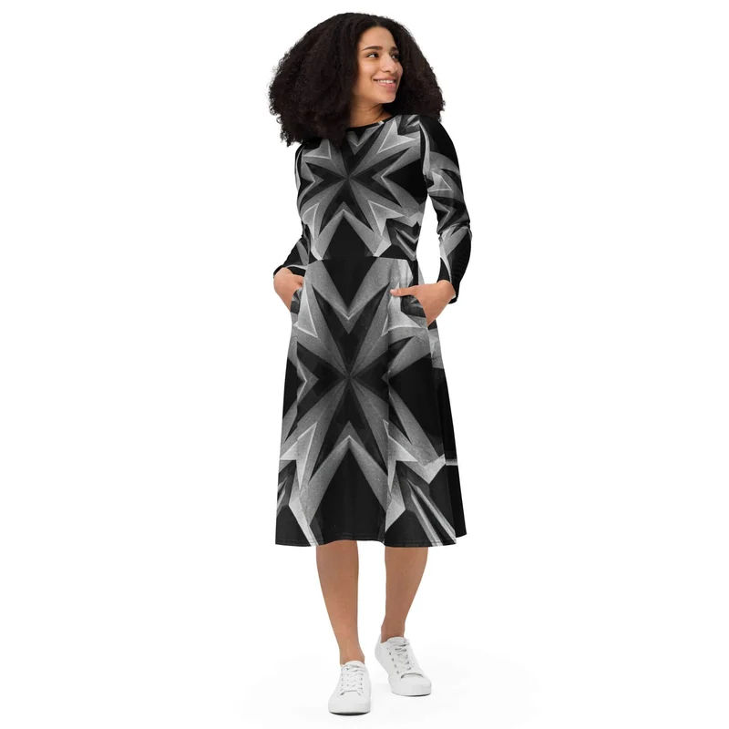 Discover Your New Go-To Dress: The Long-Sleeve Midi Dress – The Perfect Blend of Style, Comfort, and Practicality!