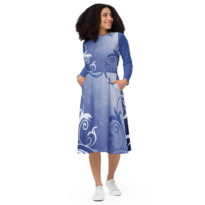 A Blue-Toned Dream: A Versatile Midi Dress That Enchanting