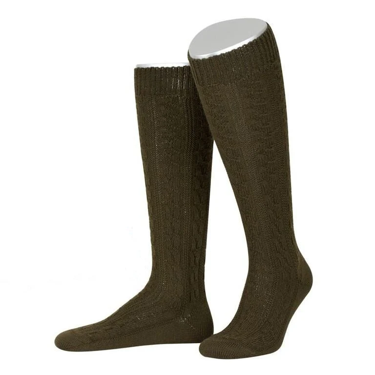 Trachtenkniestrumpf in Olive