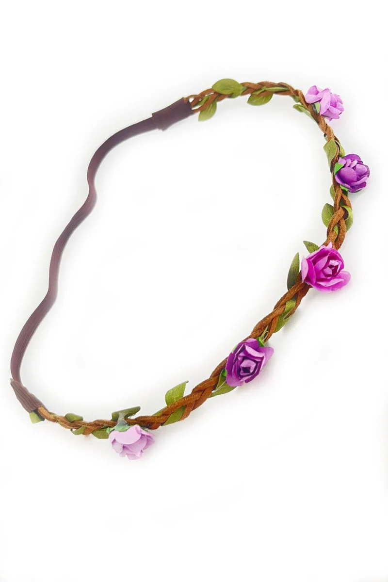 Filigranes Haarband mit kleinen lila Blüten