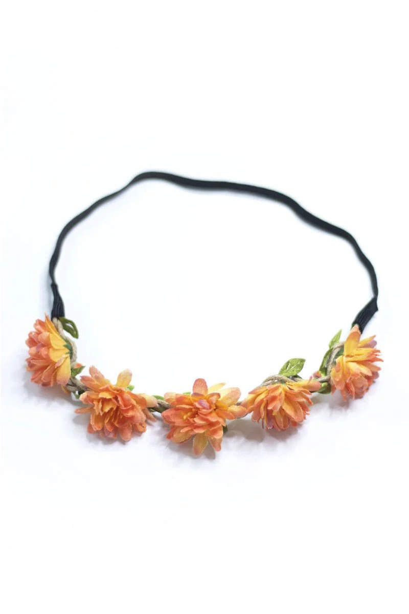 Haarband mit orangen Sommerblüten