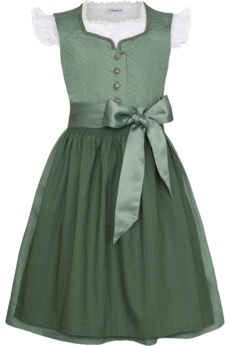 Kinderdirndl aus Baumwolle mit Flügelarmbluse