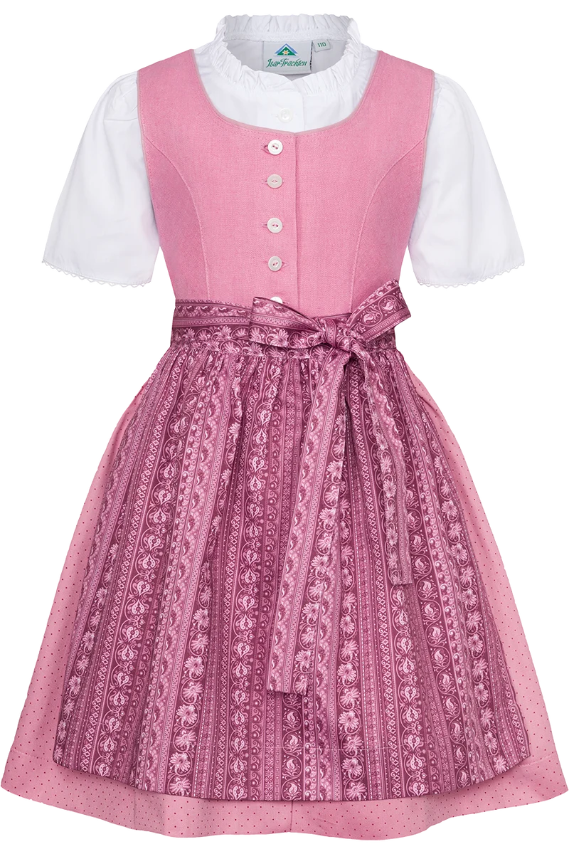 Kinderdirndl aus Leinen und Baumwolle mit Bluse