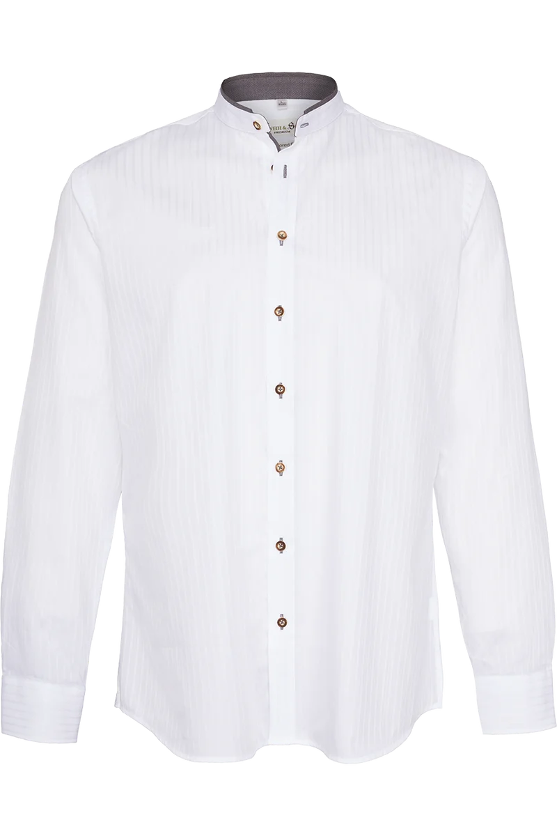 Herren Trachtenhemd Tailored Fit aus Baumwolle - weiß silber