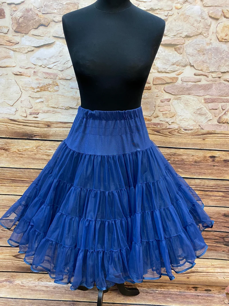 Vintage Petticoat dunkelblau 3-lagig Rockabilly 50er Jahre Gr. L