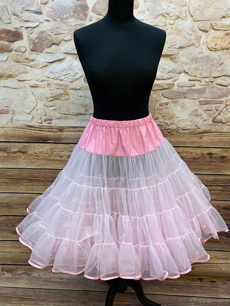 Vintage Petticoat rosa Malco Modes 3-lagig Rockabilly 50er Jahre Gr. M