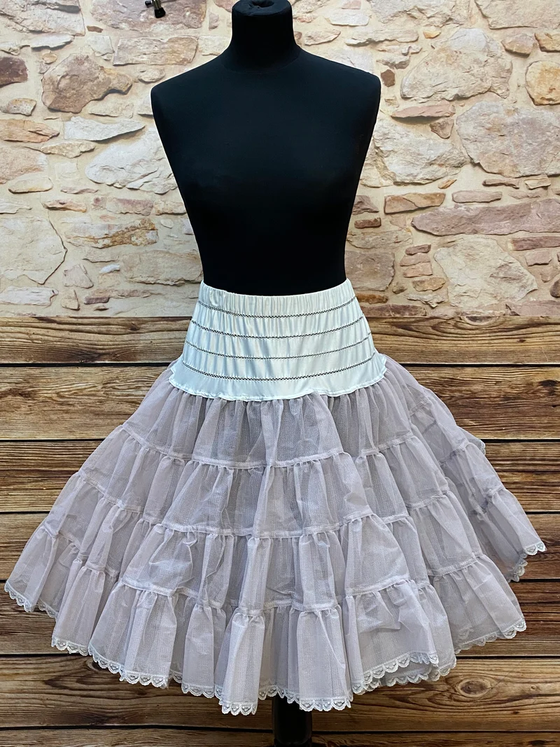 Vintage Petticoat grau 2-lagig Rockabilly 50er Jahre Gr. 38–42