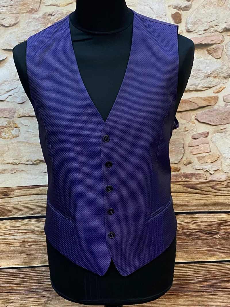 Vintage Weste violett elegant festlich Herren Gr. 50