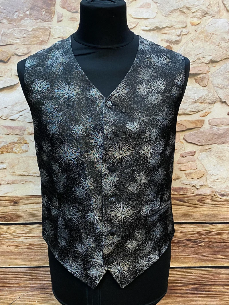 Weste - Herren - schwarz silber – Wilvorst – Gr. 26