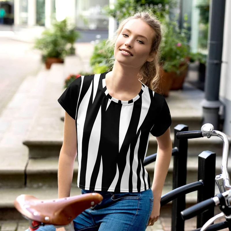 Dramatic Stripe Women's Crop Top