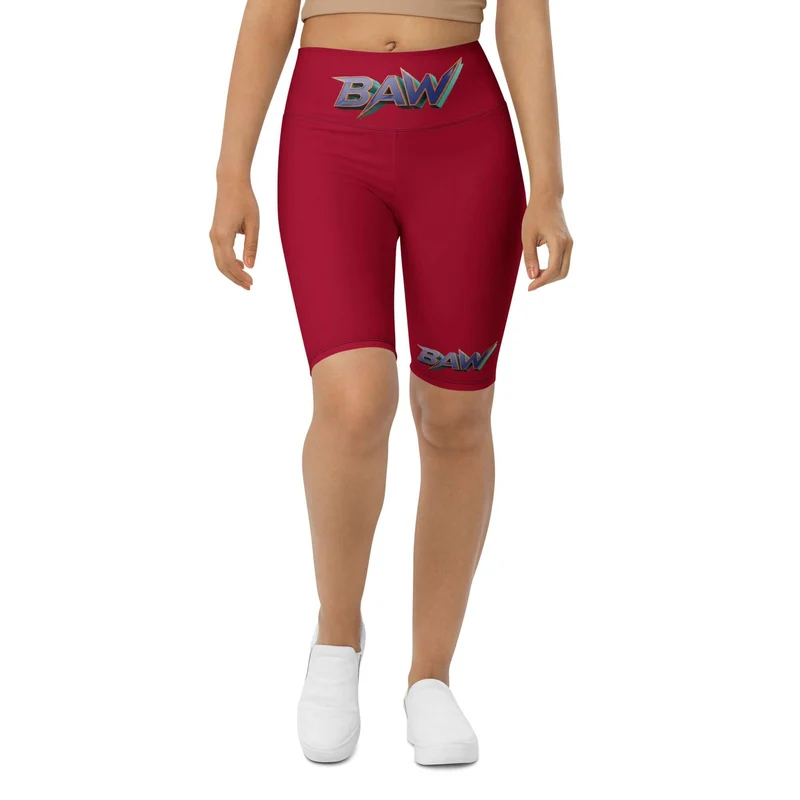 Badasswear Burgundy Sculpt – Biker Shorts