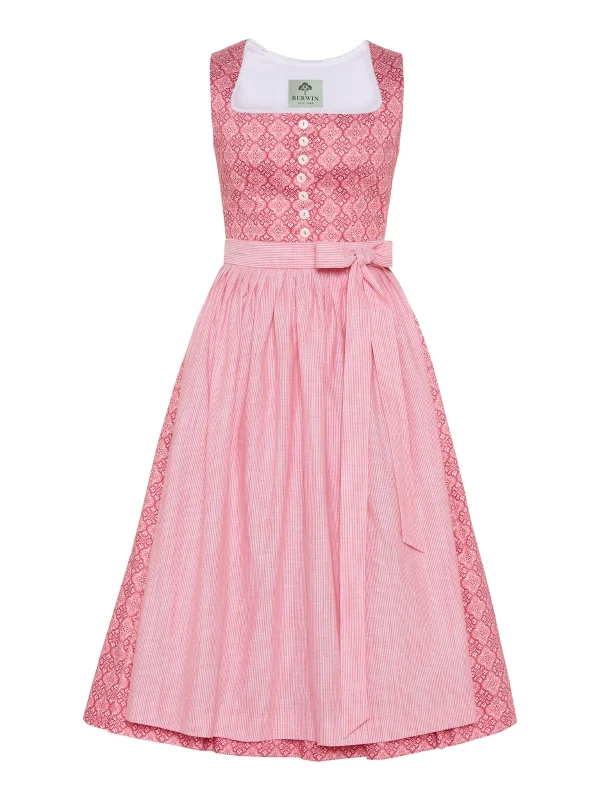 Berwin Long Dirndl 2pcs. 75cm "Lina" red