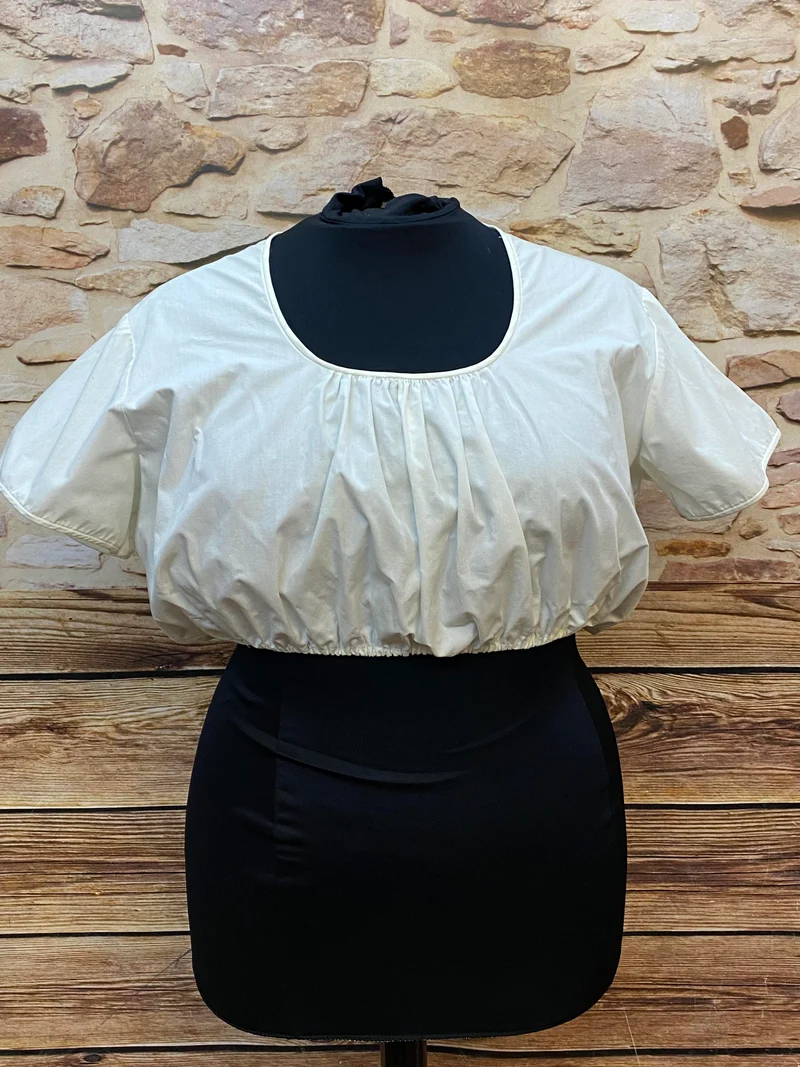 Vintage Dirndlbluse weiß Gr. 52 – klassische Trachtenbluse