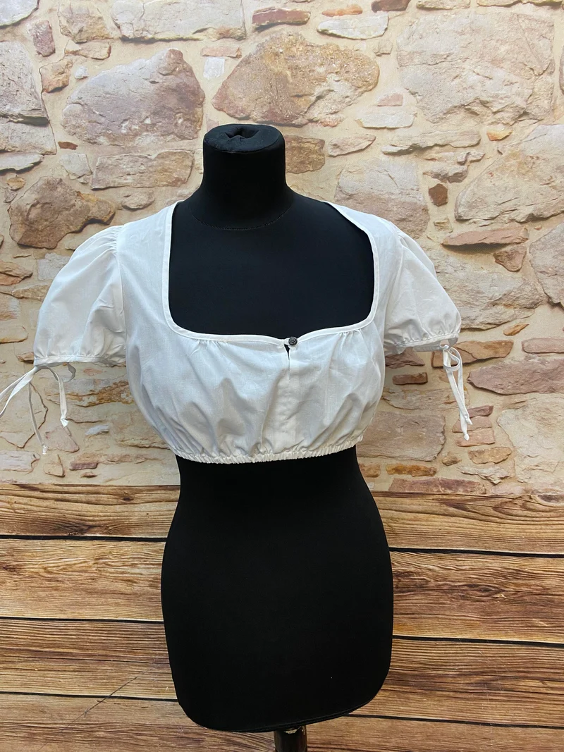 Vintage Dirndlbluse weiß - Gr. 36