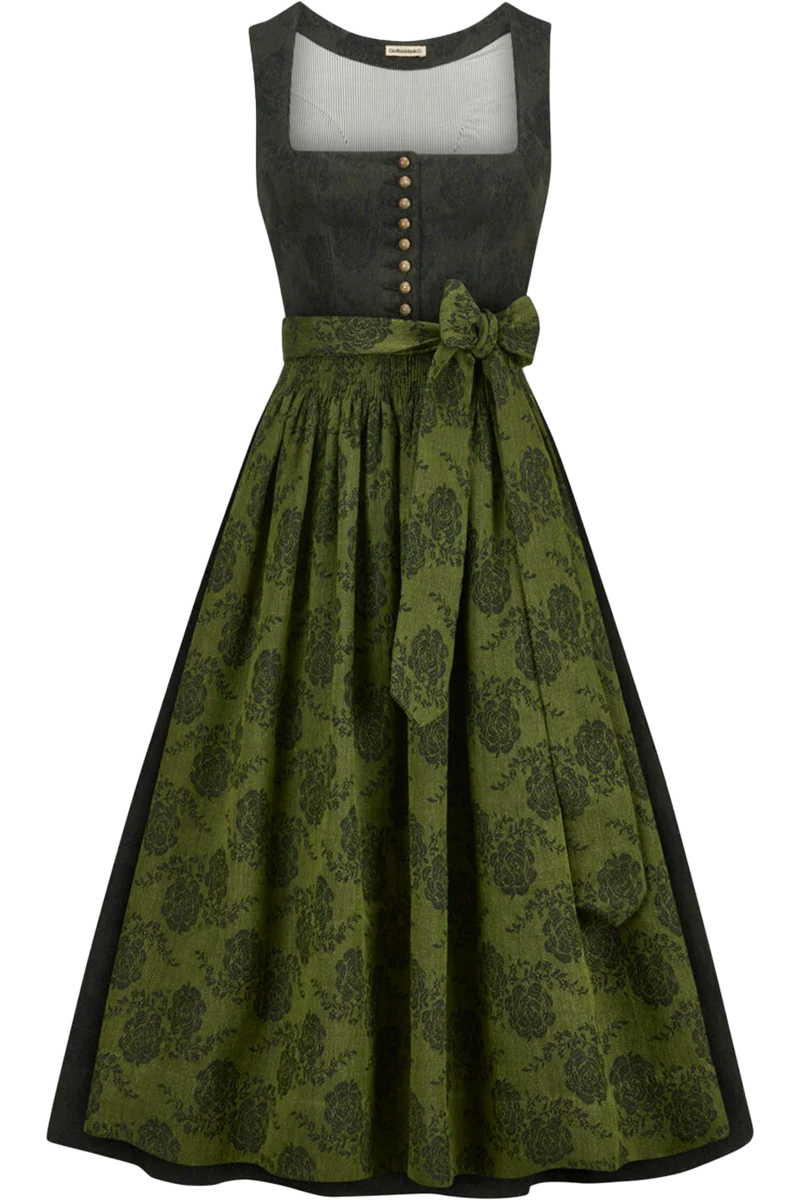 Dirndl lang aus Leinen-Baumwoll-Mischung