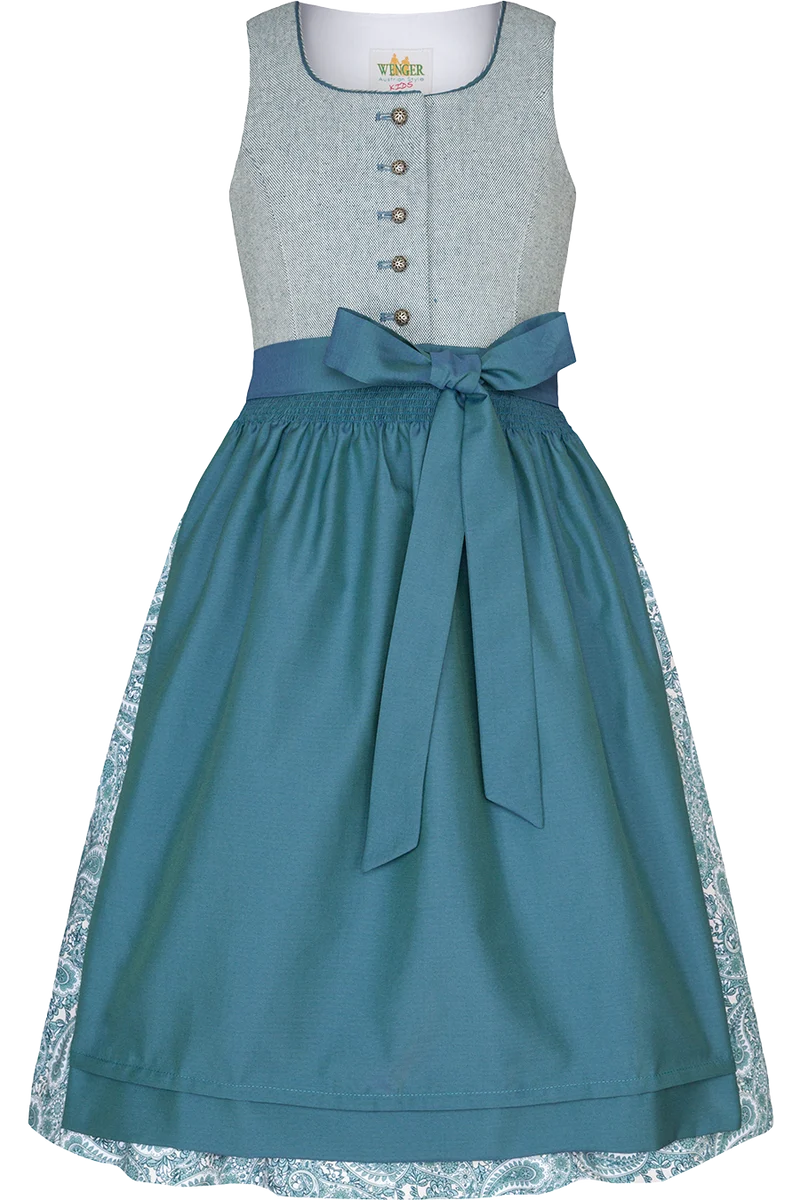 Kinderdirndl mit Paisleymuster und runder Ausschnitt