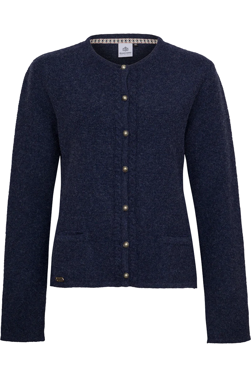 Damen Trachten Strickjacke mit Wolle - dunkelblau