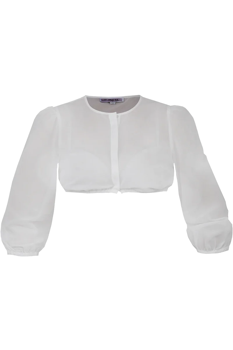 Dirndlbluse hochgeschlossen mit 3/4-Ärmel