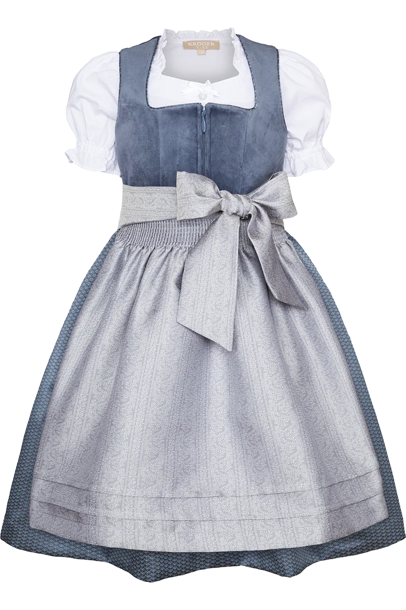 Kinder-Samtdirndl mit Bluse