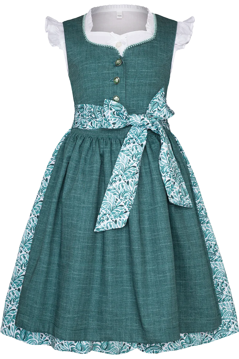 Kinder-Baumwolldirndl mit Flügelarm-Bluse