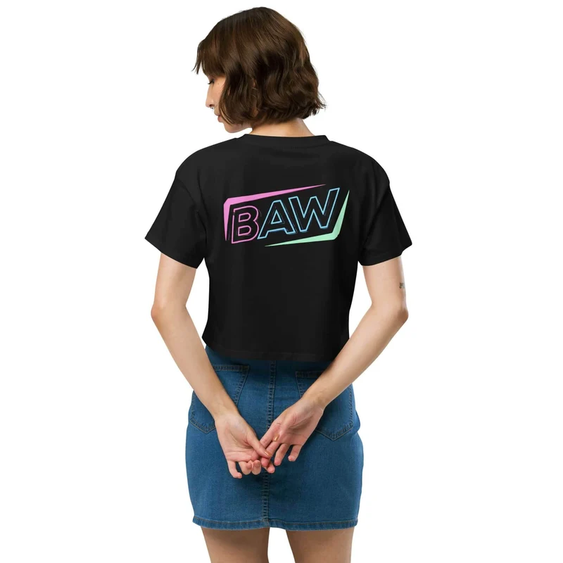 "Neon Glitch" Women's Relaxed Crop Top