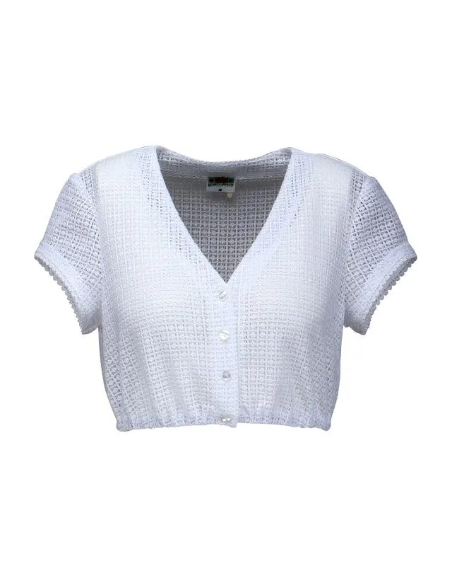 Berwin V-Neck Lace Dirndl Blouse "Maja" white (size 40 only)