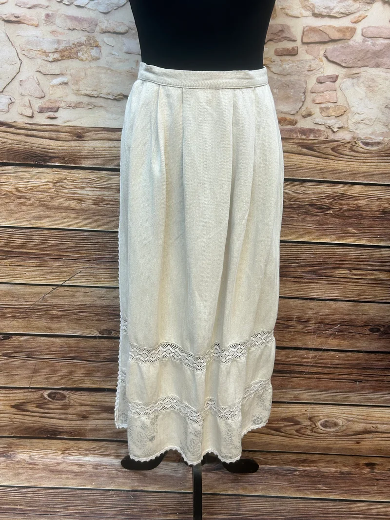 Vintage Trachtenschürze aus Leinen, Gr. 48