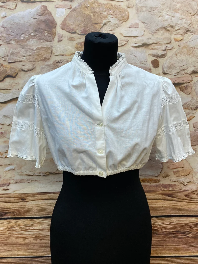 Vintage Dirndlbluse - 1980er Jahre, Gr. 42