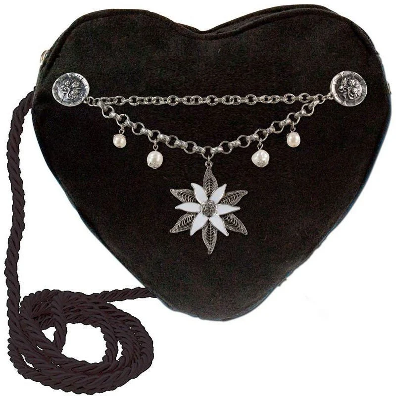 Herztasche mit Edelweiß Charivari schwarz