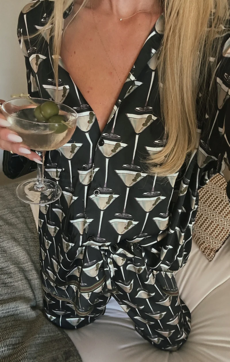 Overslept PJ Set ~ Dirty Martini Silky