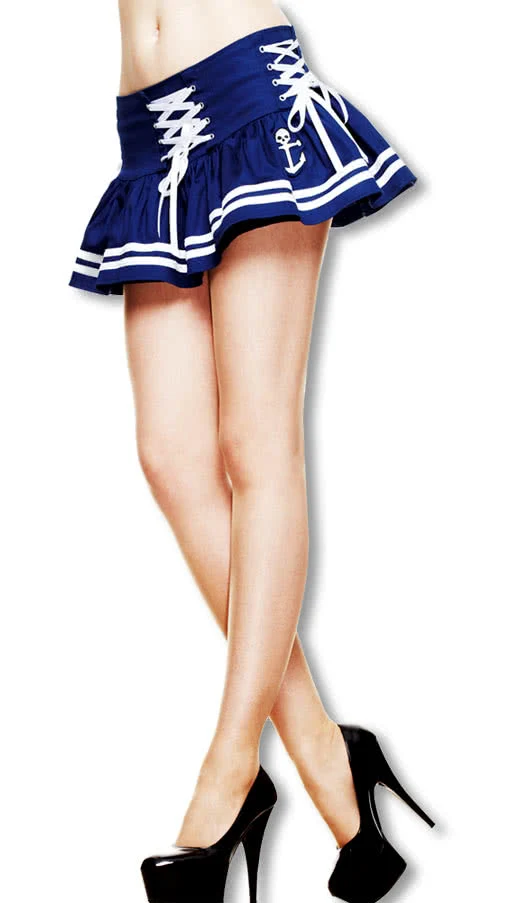 Rockabilly Matrosen Minirock blau