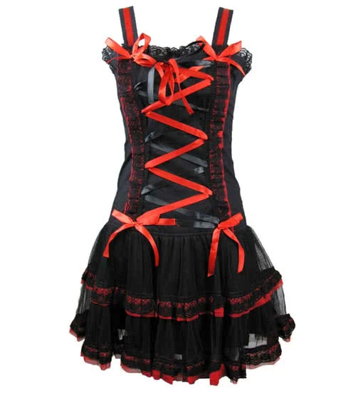 Minikleid schwarz rot