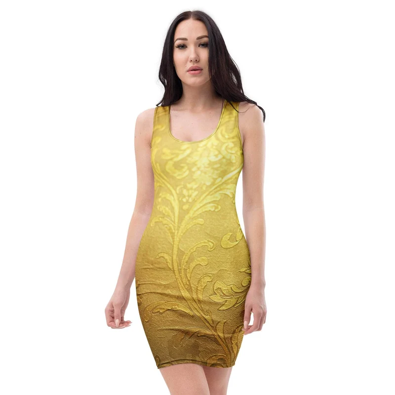 Golden Glamour Bodycon Dress