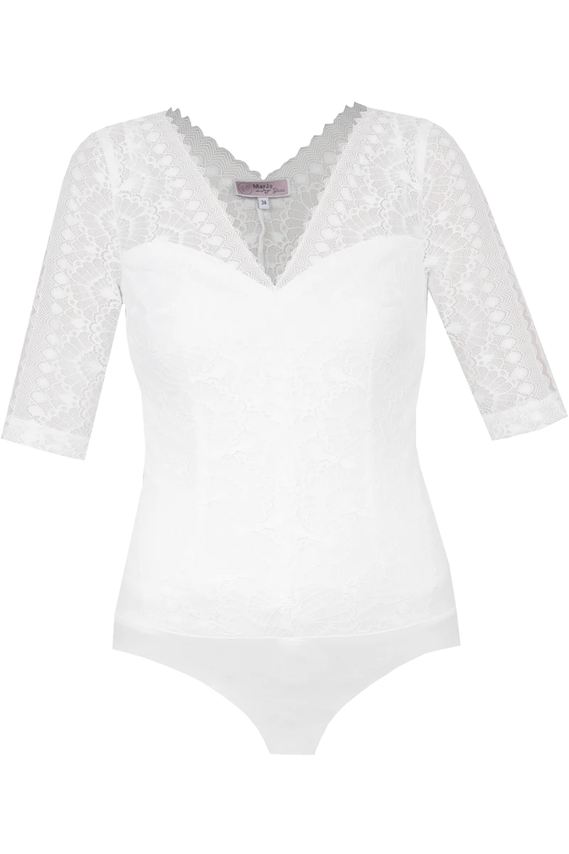 Damen Trachten Spitzenbody mit Halbarm
