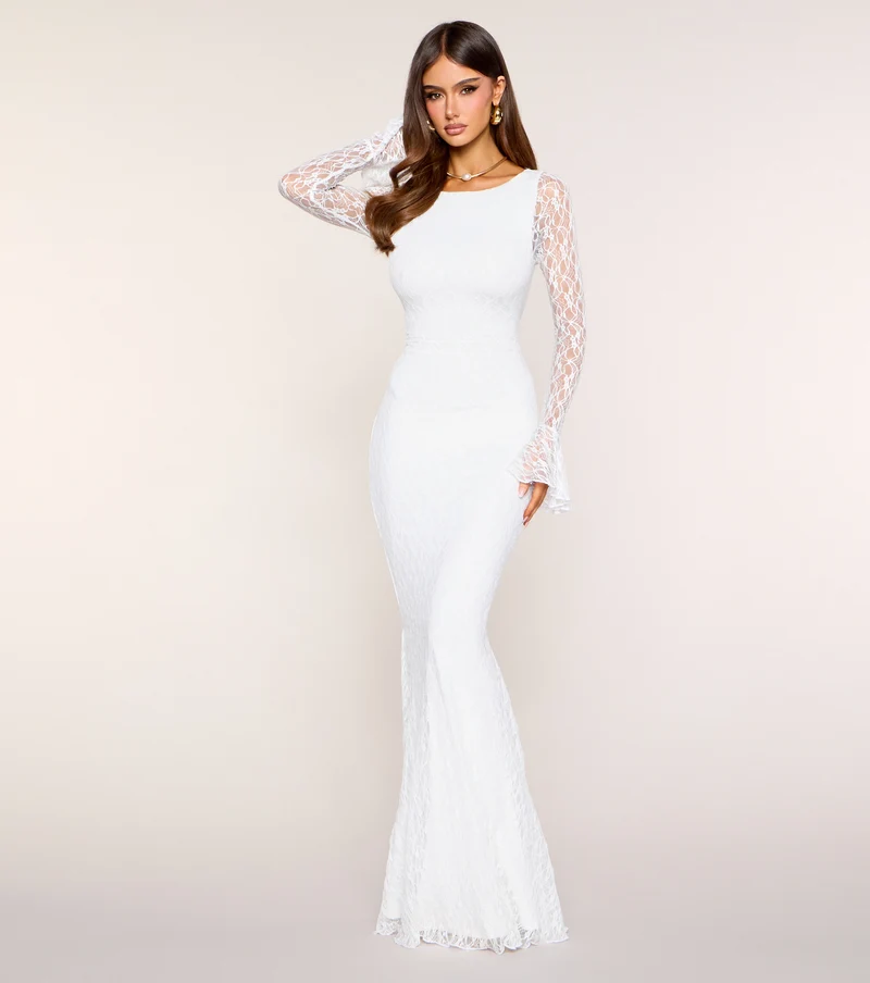 Esme Open Back Lace Mermaid Formal Dress