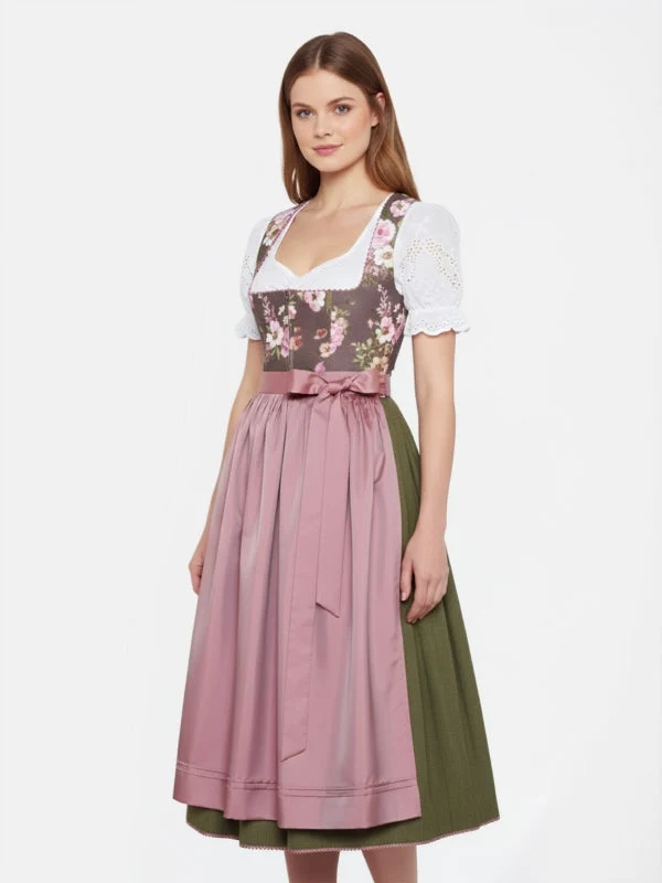 Berwin Maxi Dirndl 2pcs. 80cm "Lisa" brown/green