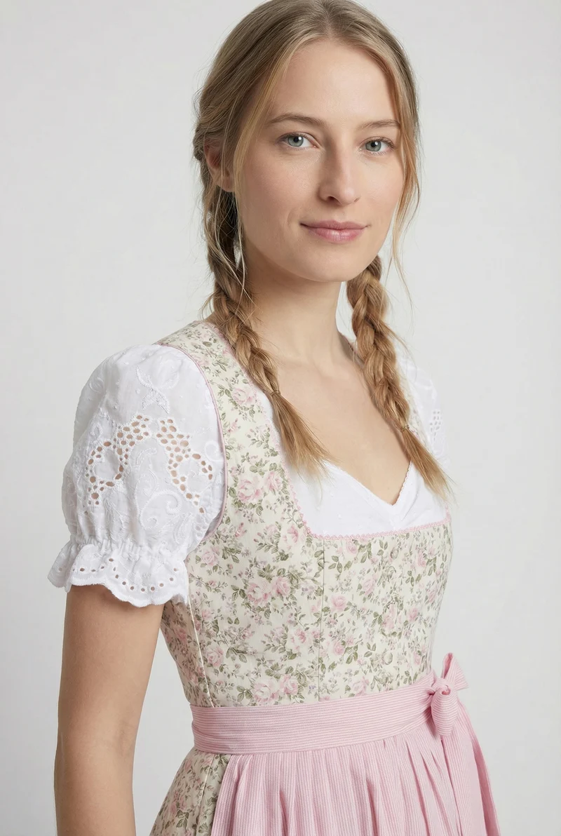 Berwin Dirndl Blouse w/Puff Sleeves "Jane" white