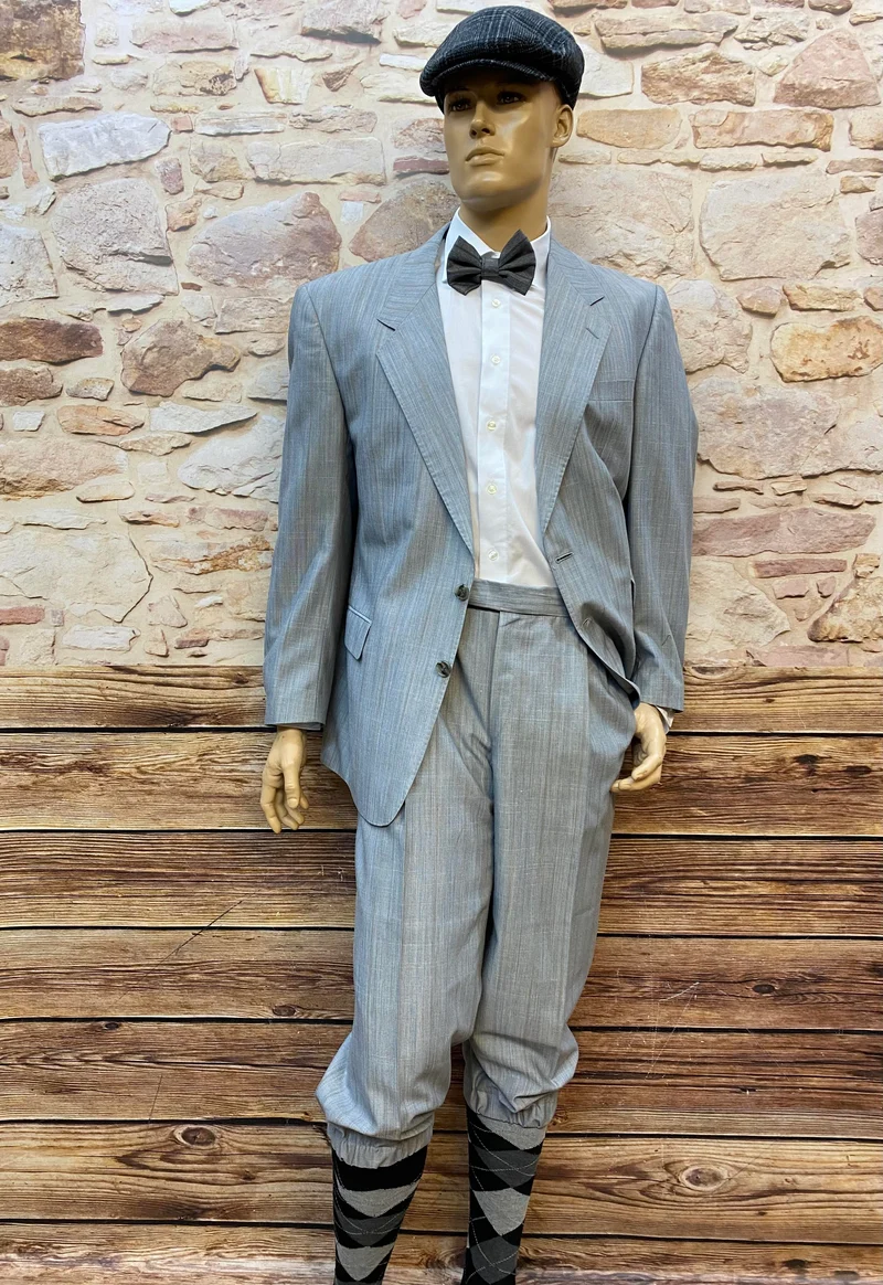 Knickerbocker - Outfit - britischer 1920er-Jahre-Stil – Hellgrau - Größe 54