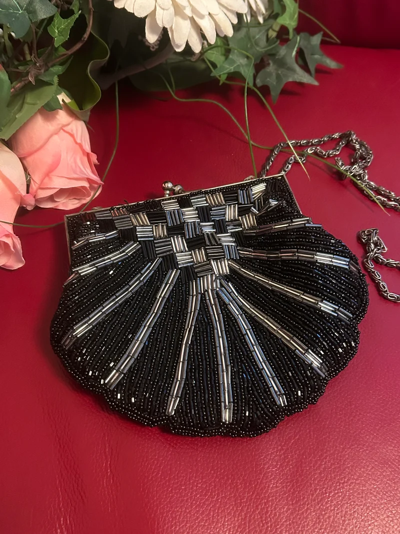 Abendtasche - schwarz - 20er Jahren Stil