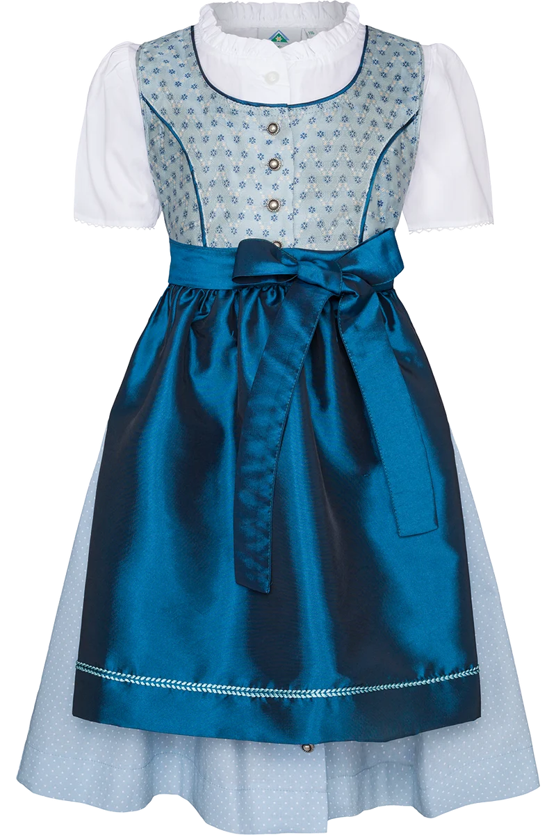 Kinderdirndl mit Blumenmuster und Bluse