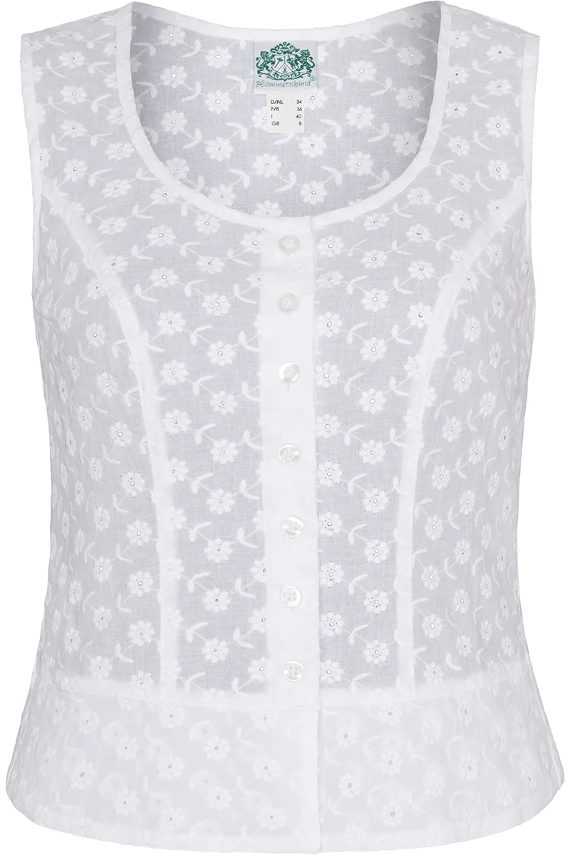 Damen Miederbluse ärmellos mit Lochmuster