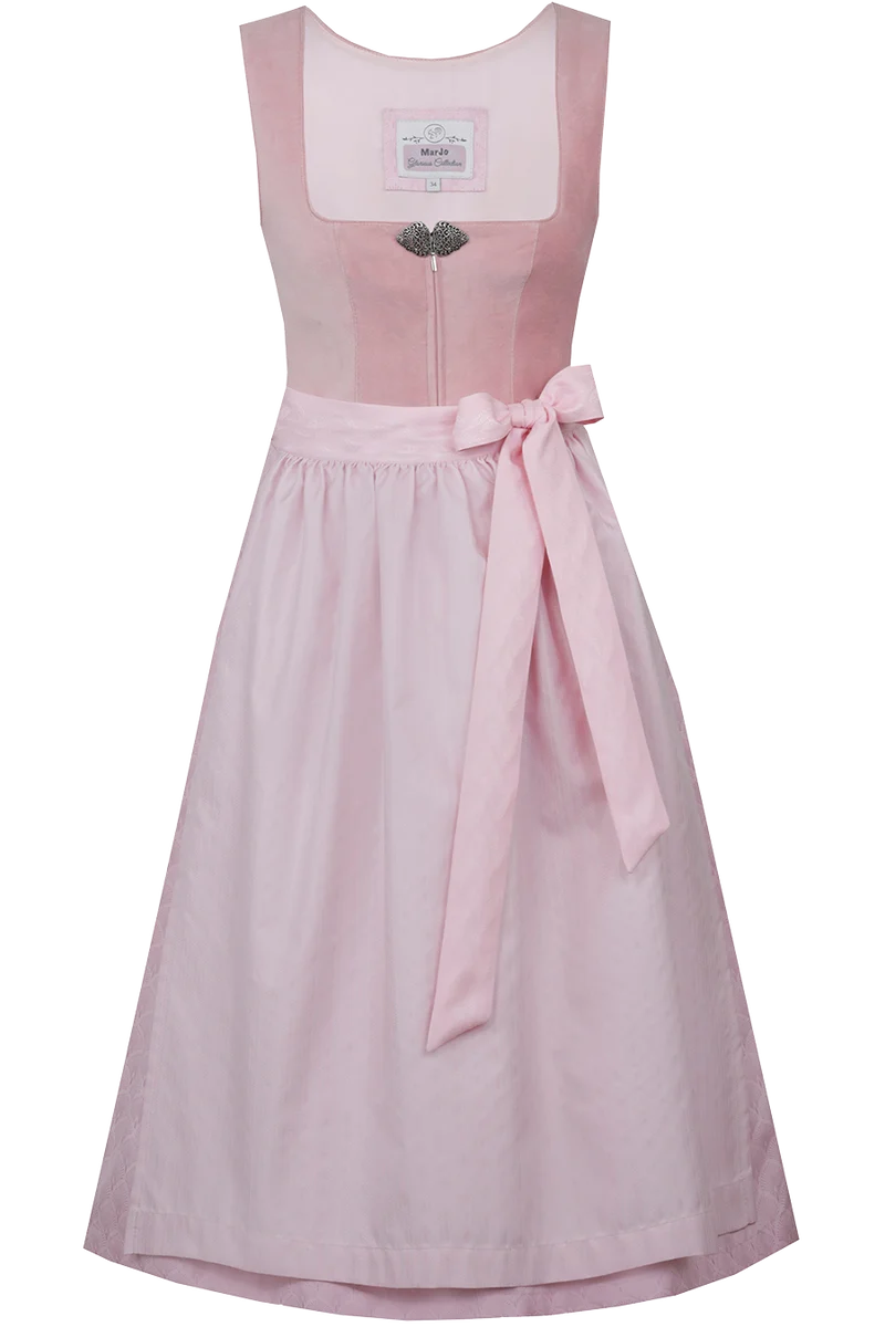 Midi-Samtdirndl mit eckigem Ausschnitt