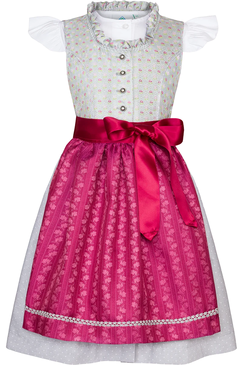 Kinderdirndl mit Blumenmuster und Bluse