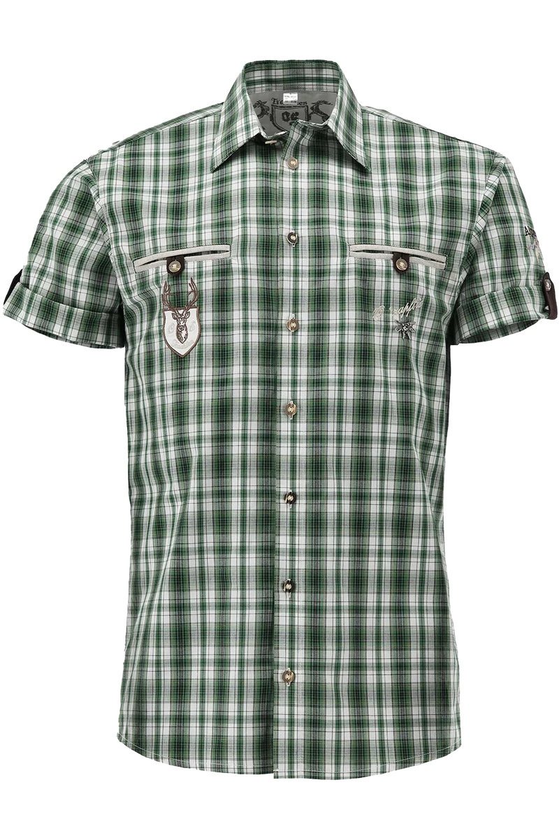 Herren Trachtenhemd Kurzarm kariert Regular Fit