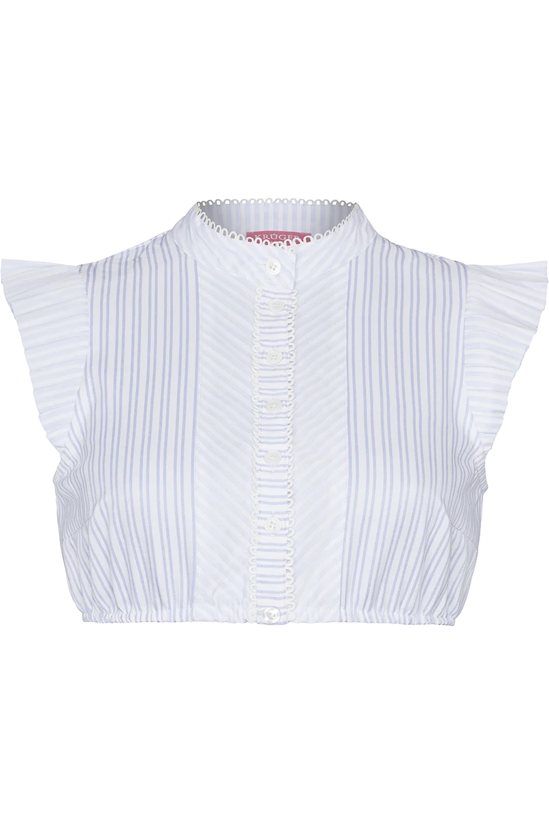 Dirndlbluse mit Flügelärmel gestreift