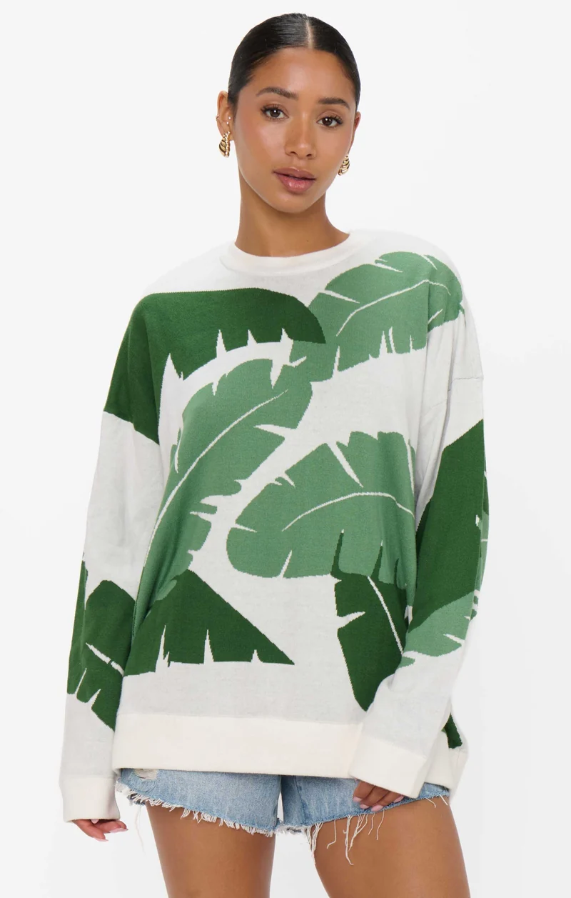Adventure Sweater ~ Tropical Palm Knit