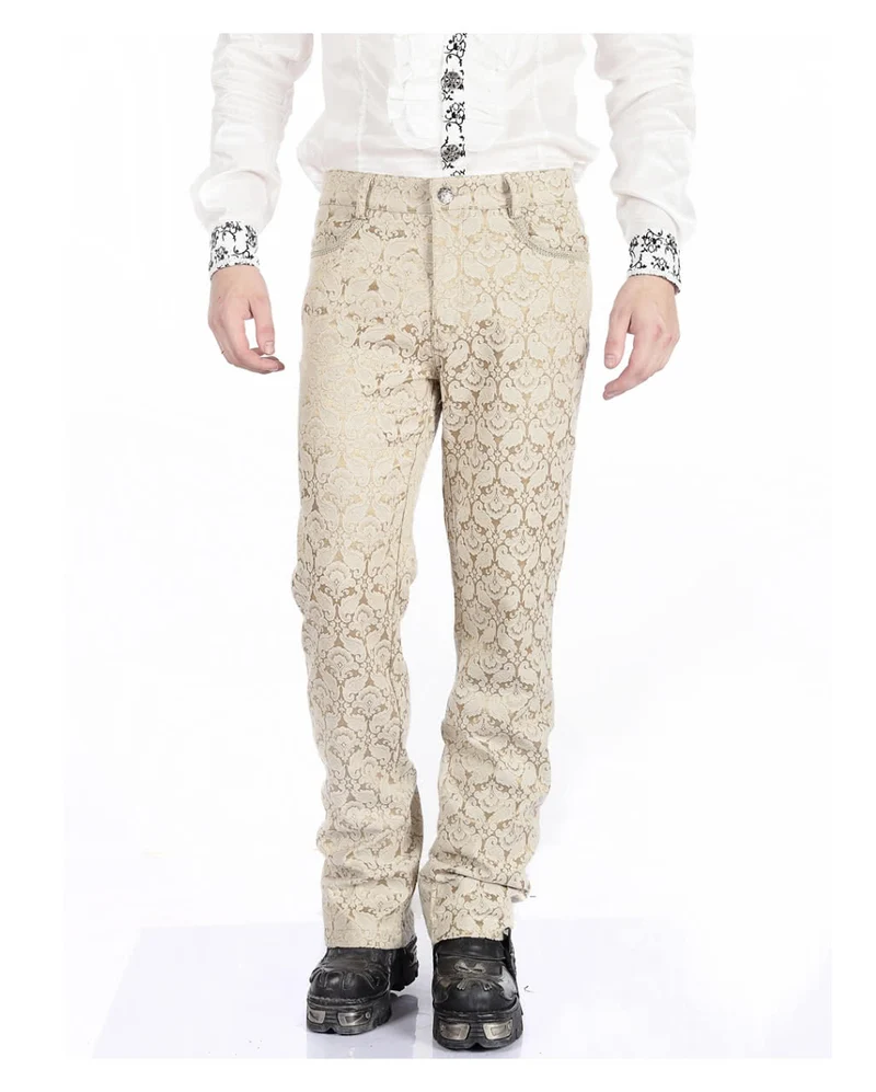 Gothic Brokat Hose Herren beige